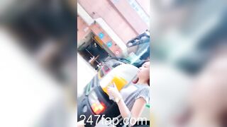 Low Angle Peeping Voyeur with Face Young Amateur Chinese Asian Girl in Public 103