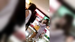 Panty Under Short Skirt Voyeur with Face Young Amateur Chinese Asian Upskirt Girl in Public 104