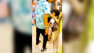 Mini Skirt Spy Voyeur with Face Young Amateur Chinese Asian Girl in Public 105