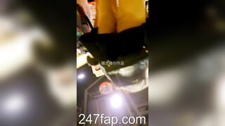 Mini Skirt Spy Voyeur with Face Young Amateur Chinese Asian Girl in Public 105