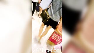 Mini Skirt Spy Voyeur with Face Young Amateur Chinese Asian Girl in Public 105
