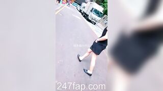 Under Skirt Record Voyeur with Face Young Amateur Chinese Asian Girl in Public 111