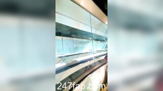 Panty Under Short Skirt Voyeur with Face Young Amateur Chinese Asian Upskirt Girl in Public 114