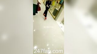 Panty Under Short Skirt Voyeur with Face Young Amateur Chinese Asian Upskirt Girl in Public 114