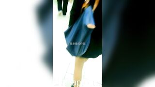 Mini Skirt Spy Voyeur with Face Young Amateur Chinese Asian Girl in Public 117