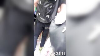 Under Skirt Record Voyeur with Face Young Amateur Chinese Asian Girl in Public 121