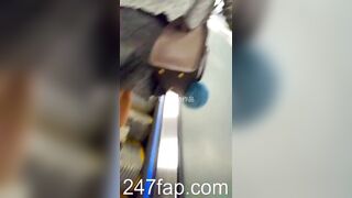 Low Angle Peeping Voyeur with Face Young Amateur Chinese Asian Girl in Public 122