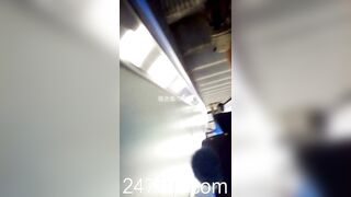Low Angle Peeping Voyeur with Face Young Amateur Chinese Asian Girl in Public 122