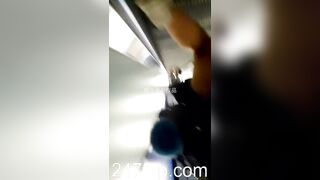 Low Angle Peeping Voyeur with Face Young Amateur Chinese Asian Girl in Public 122