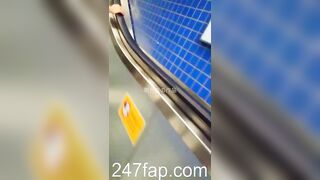 Low Angle Peeping Voyeur with Face Young Amateur Chinese Asian Girl in Public 122