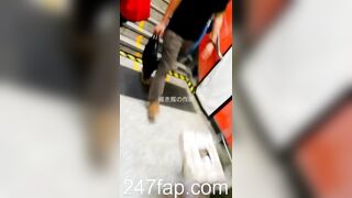 Panty Under Short Skirt Voyeur with Face Young Amateur Chinese Asian Upskirt Girl in Public 133