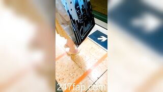 Peeping on Tits (Showing Face) Young Amateur Chinese Asian Girl in Public 188