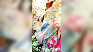 Peeping on Tits (Showing Face) Young Amateur Chinese Asian Girl in Public 189