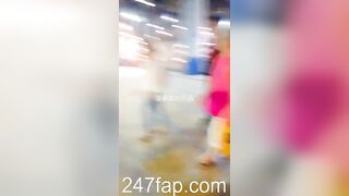 Peeping on Tits (Showing Face) Young Amateur Chinese Asian Girl in Public 192