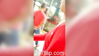Peeping on Tits (Showing Face) Young Amateur Chinese Asian Girl in Public 200