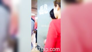 Peeping on Tits (Showing Face) Young Amateur Chinese Asian Girl in Public 200