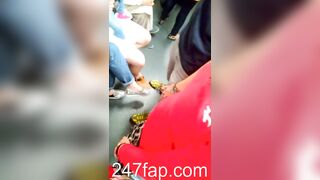 Peeping on Tits (Showing Face) Young Amateur Chinese Asian Girl in Public 200