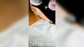 Peeping on Tits (Showing Face) Young Amateur Chinese Asian Girl in Public 203