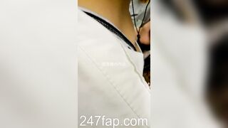 Peeping on Tits (Showing Face) Young Amateur Chinese Asian Girl in Public 205