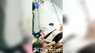 Peeping on Tits (Showing Face) Young Amateur Chinese Asian Girl in Public 211