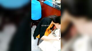 Peeping on Tits (Showing Face) Young Amateur Chinese Asian Girl in Public 215