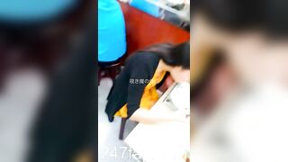 Peeping on Tits (Showing Face) Young Amateur Chinese Asian Girl in Public 215