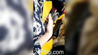 Peeping on Tits (Showing Face) Young Amateur Chinese Asian Girl in Public 220