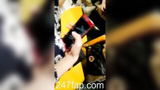 Peeping on Tits (Showing Face) Young Amateur Chinese Asian Girl in Public 220