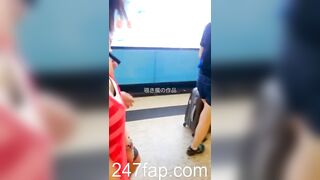 Peeping on Tits (Showing Face) Young Amateur Chinese Asian Girl in Public 223