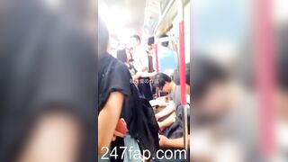 Peeping on Tits (Showing Face) Young Amateur Chinese Asian Girl in Public 227