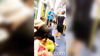 Peeping on Tits (Showing Face) Young Amateur Chinese Asian Girl in Public 229xx