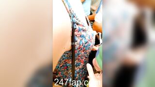 Peeping on Tits (Showing Face) Young Amateur Chinese Asian Girl in Public 231xx