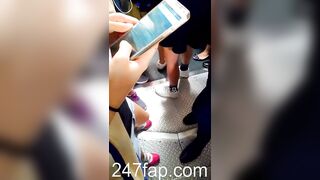 Peeping on Tits (Showing Face) Young Amateur Chinese Asian Girl in Public 237