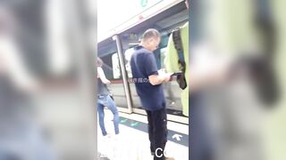 Peeping on Tits (Showing Face) Young Amateur Chinese Asian Girl in Public 242