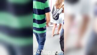 Panty Voyeur + Peeping on Tits Combo (Showing Face) Young Amateur Chinese Asian Girl in Public 250 476x