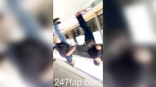 Panty Voyeur + Peeping on Tits Combo (Showing Face) Young Amateur Chinese Asian Girl in Public 250 476x