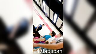 Peeping on Tits (Showing Face) Young Amateur Chinese Asian Girl in Public 253