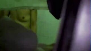 Peeping Skinny Sister Naked Showering at Home