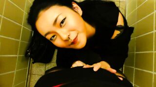 Public Toilet Blowjob by Naughty Asian Girl- Rae Lil Black OnlyFans Leaks