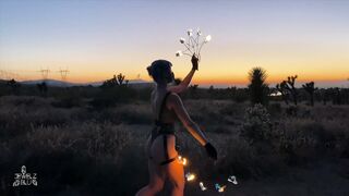 Fire dancing at dusk I love the desert and the dust  it fuels my soul. - Jewelzblu OnlyFans Leaks