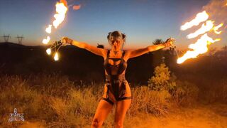 Fire dancing at dusk I love the desert and the dust  it fuels my soul. - Jewelzblu OnlyFans Leaks