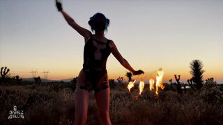 Fire dancing at dusk I love the desert and the dust  it fuels my soul. - Jewelzblu OnlyFans Leaks
