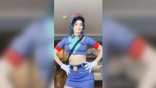 On set for VR CosplayX as officer Jenny - Jewelzblu OnlyFans Leaks