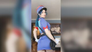 On set for VR CosplayX as officer Jenny - Jewelzblu OnlyFans Leaks