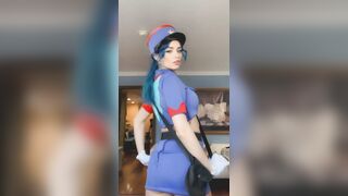 On set for VR CosplayX as officer Jenny - Jewelzblu OnlyFans Leaks