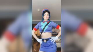 On set for VR CosplayX as officer Jenny - Jewelzblu OnlyFans Leaks