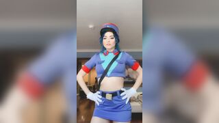 On set for VR CosplayX as officer Jenny - Jewelzblu OnlyFans Leaks