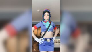 On set for VR CosplayX as officer Jenny - Jewelzblu OnlyFans Leaks