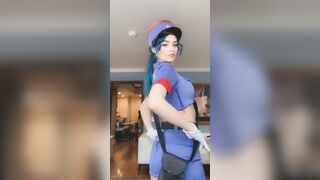 On set for VR CosplayX as officer Jenny - Jewelzblu OnlyFans Leaks