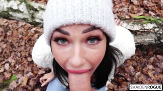 Freckled Teen SUCKS & SWALLOWS in the Woods - Shaiden Rogue - FULL PREMIUM